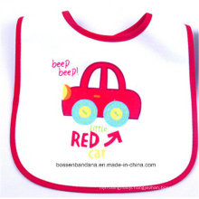 Customized Design Logo Printed Cotton Cartoon White Baby Bandana Bib